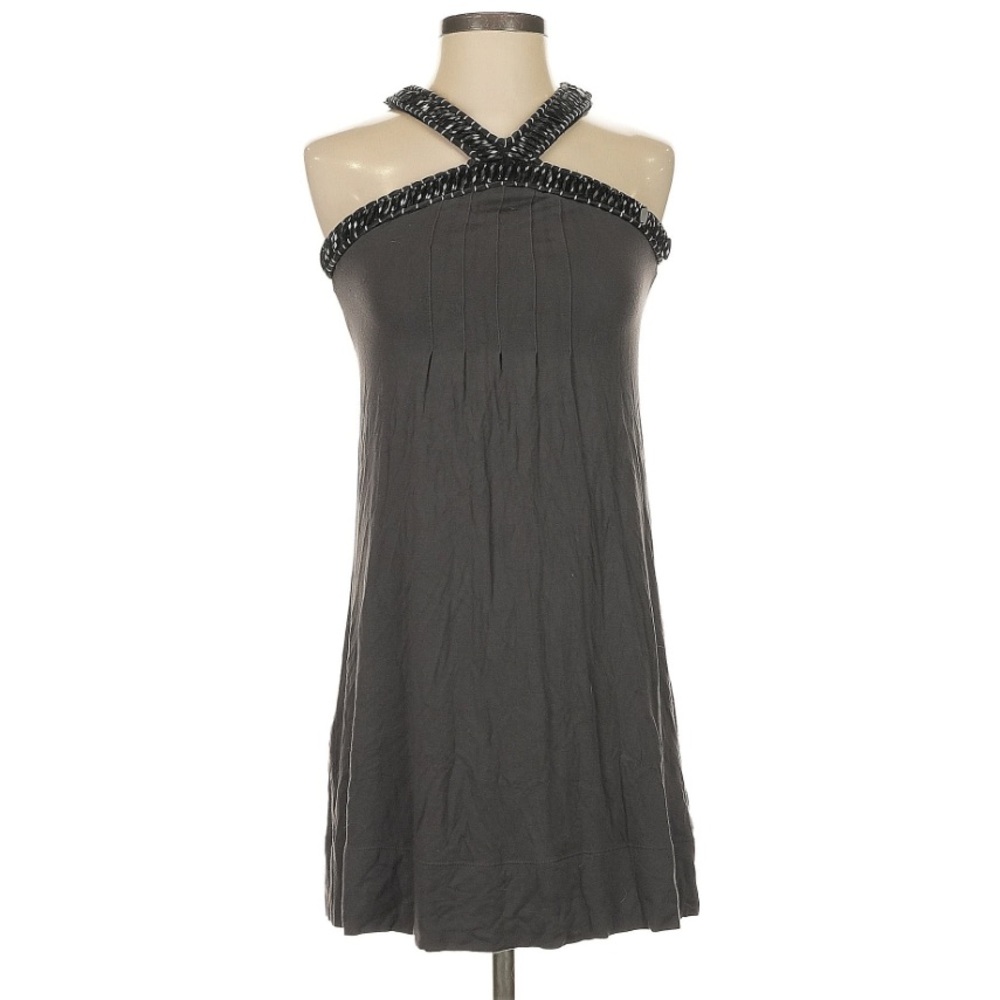 Express Whimigoth Black Embellished Beaded Sleeveless Short Dress